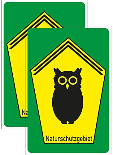 INDIGOS UG - Schilder - 400x300 mm - Schild 2 Stück XL - Naturschutzgebiet - Aluverbundplatte - für Garage, Hotel, Parkplatz, Schule, Carport, Firma