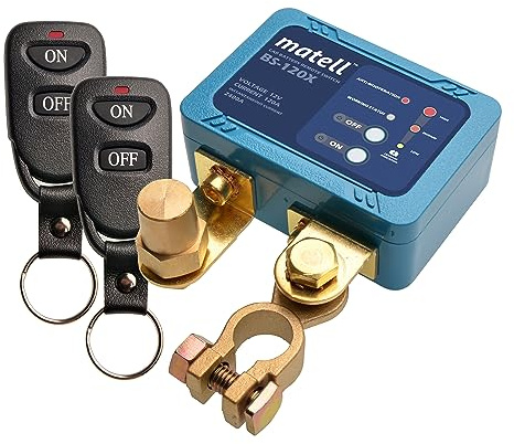 Matell 12V Battery Disconnect Switch | Smart Voltage Control, Anti-Theft, Remote Control, Anti-Misoperation, Leakage Protection, Pure Copper Contacts, for 12V Vehicles (Flat Terminal)