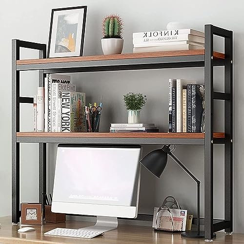 2 Capas Estantería Pequeña De Sobremesa - Estantería De Escritorio Extensible, Estante De Organización De Estantería De Escritorio, Librería Multifuncional De Sobremesa Para Ordenador(C,95x24x90cm)