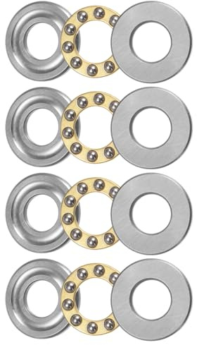 QUARKZMAN 4 Stück Kugellager F9-20M Axiallager 9mm x 20mm x 7mm Messing mit Unterlegscheiben ABEC3
