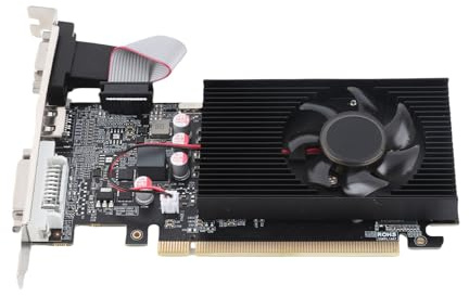 Dpofirs GT710 2 GB 64-Bit-DDR3-Grafikkarte, für DirectX 11, PCI Express 2.0 16X-Steckplatz, HD-Multimedia-Schnittstelle, DVI, VGA, Computer-Grafikkarte für PC, für Office Home