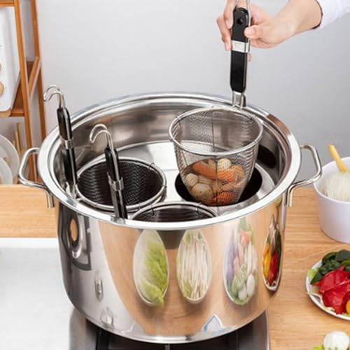 Stainless Steel Pasta Cooker Pot Set with Lid & Strainer Baskets