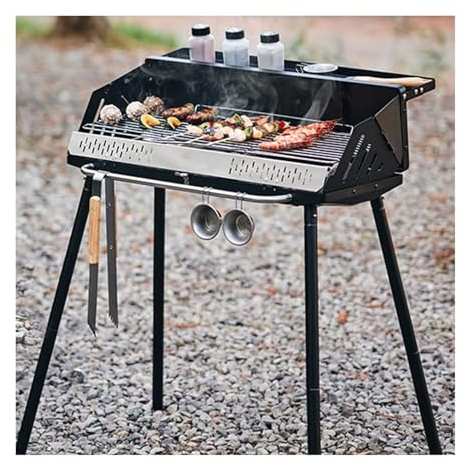 Picknick-Grill Vertikaler Grillständer Camping-Grillofen Outdoor Home Klappbarer tragbarer Grillspieß-Herd kleiner Grill