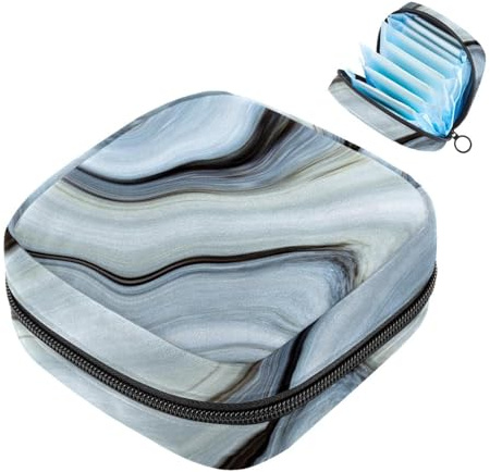 RODAILYCAY Damenbinden-Aufbewahrungsbeutel für Damen, große Kapazität, Menstruationspad-Tasche, Texturlinien, Menstruationstaschen, Tampon-Sammelhalter, Geldbörse