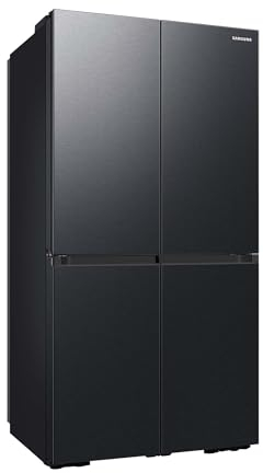 Samsung RF65DG960EB1EF French-Door-Kühlschrank mit Gefrierfach, 183 cm, 636 l, SmartThings AI Energy Mode, Beverage Center, Festwasseranschluss, Premium Black Steel