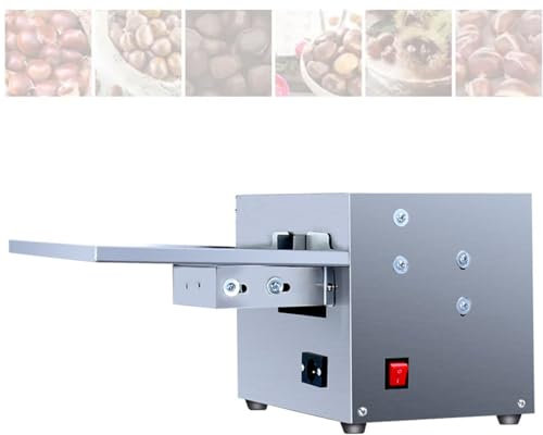 BDJSN Abridor De Castañas Automático Comercial, Máquina Abridora De Nueces Eléctrica De Acero Inoxidable De 60 W, 15-25 Kg/h, Cortador De Cáscaras De Nueces para Restaurantes, Cafeterías, Fábricas