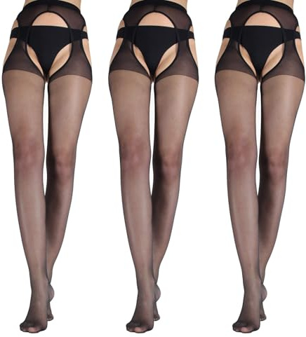SNONESIY 3 Pair Ouvert Strumpfhose Frau Strumpfhose Ouvert FüR Damen Strapsstrumpfhose FüR Damen Strumpfhose Ouvert Strapsstrumpfhose Strumpfhosen Mit Loch Im Schritt Strumpfhose Offen Schritt Sexy