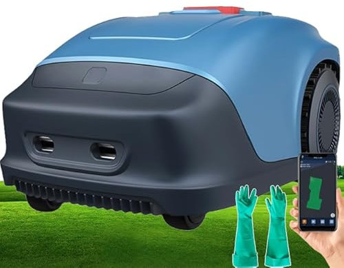 伟 祥 Perimeter Robotic Lawn Mower, Mowing Path Planning, 33% Slope, APP Control with Virtual Boundaries, All-Wheel Drive, Higher Efficiency of Auto Path Planning, Cut Height 0.78-1.97
