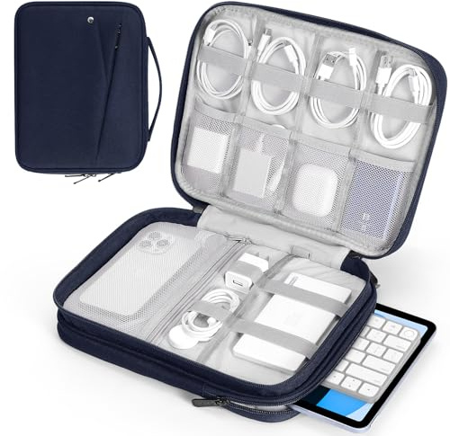 MoKo 9-11 Zoll Laptop-Taschen für Tablets iPad Pro M4 & Air M2 2024, iPad 10th Gen 10,9, 9/8. 10,2, iPadAir 5/4th 10,9, Zweischichtige i-Pad Tasche mit rutschfestem Tragegriff, Indigo