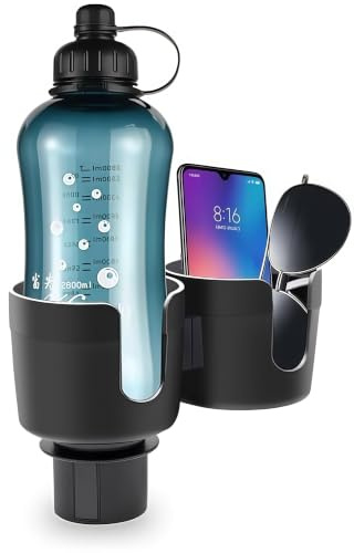 Car Cup Holder Expander, 2 in 1 Cup Holder Expander with Adjustable Base, Cup Holder Insert for 10-46 OZ Bottles, Cups, Extra Automotive Cup Holder for Car Fits for Yeti, Hydroflask, Car Accessories