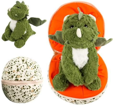 Quahzify Kuscheltier-Dinosaurier im Ei - Plüschpuppe für Jungen und Mädchen - Ostern Geschenke