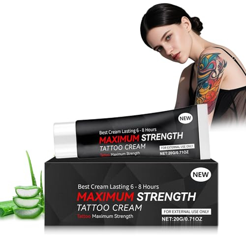 Tattoo-Creme für sensible Haut, beruhigendes Gel mit langanhaltender Feuchtigkeit, pflegt und schützt trockene Haut, ideal zur Pflege frischer Tattoos, 20ml