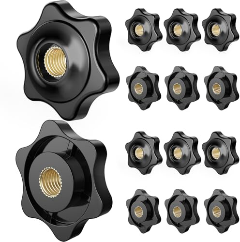 ANVINKU 14 Stück Sterngriffmutter M8, Muttern Sterngriff Äußerer Durchmesser 32mm, Schwarz Sterngriffmutter Innengewinde, Kunststoff Griffmuttern, Flügelmutter M8 für Möbel, Fitnessgeräte & DIY