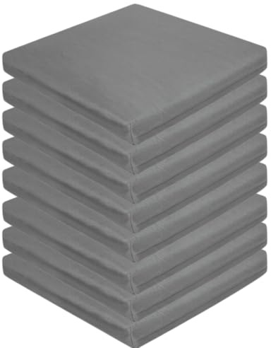 INSAFIANS Outdoor Chair Seat Cushions – 5cm Thick Waterproof Removable Zipped Cover Garden Patio Seat Pads (GRY PK 8)