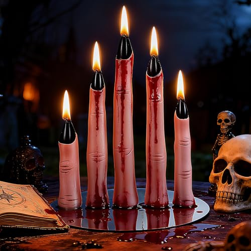 Candela Halloween Decorazioni Casa Esterno - Addobbi Halloween Decorazione Tavola Giardino, Decori Horror(5 Pezzi)