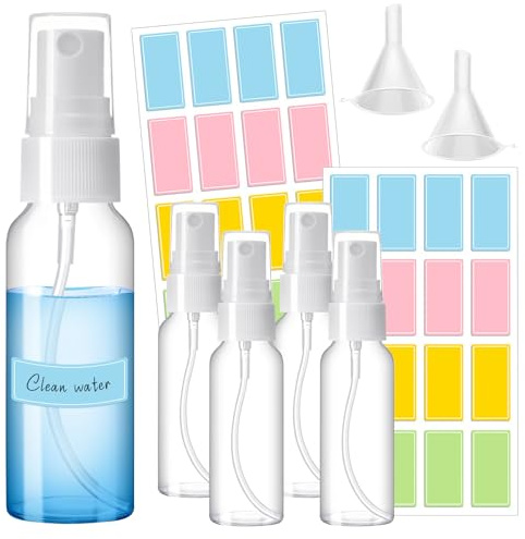 lomdung 6 Pièces 50ml Flacon Spray Vide, Vaporisateur Plastique Mini à Brouillard Fin, Vaporisateur, Petits Contenants Rechargeables, pour Cosmétiques, Parfum et Voyage