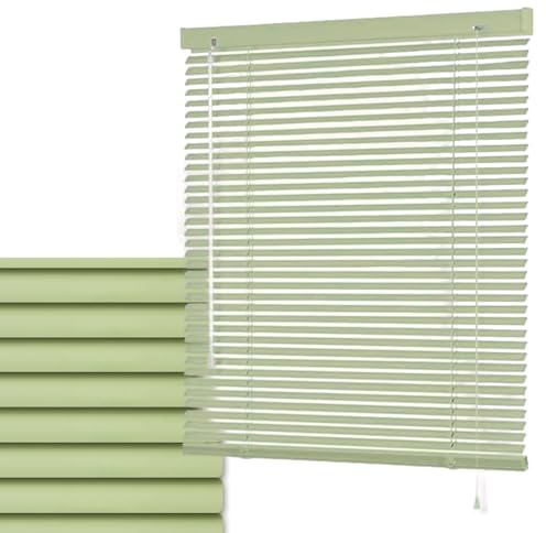 Persianas Venecianas de Aluminio Protección Solar 40 65 70 80 105 130 140 cm, Cortinas Horizontales sin taladrar para Ventanas Oficina Cocina, Estores Protection contre l'éblouissement(Grass Green)