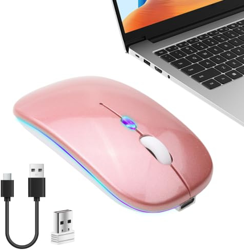 Souris sans Fil Rechargeable, Souris Bluetooth et 2.4G Silencieuse, Laptop