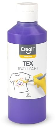 Creall Textil- & Stoffmalfarbe | Violett 250 ml | Waschmaschinenfest nach Fixierung | Für T-Shirts, Jeans, Schuhe, Stofftaschen, Möbel & Autoinnenraum/Dachhimmel