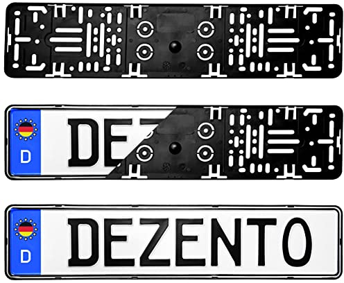 DEZENTOFIX® 2X Kennzeichenhalter - Einfache Montage & Sicherer Halt - Kennzeichenhalter Rahmenlos - Nummernschildhalterung Auto - Kennzeichenhalterung - Nummernschildhalter - Universal Passform 520mm