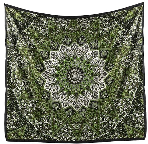 Popular Handicrafts Popular Psychedelic Mandala Hippie Tapestry Indian Wall Hanging Bedspread 84x90 Inches (215x230cms) by