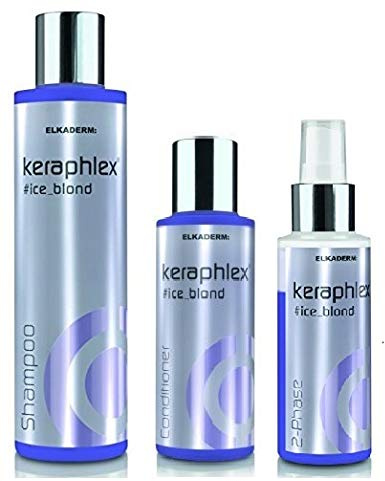 Elkaderm KERAPHLEX ice_blond Shampoo 200ml & Conditioner 100ml & 2-Phasen Kur 100ml
