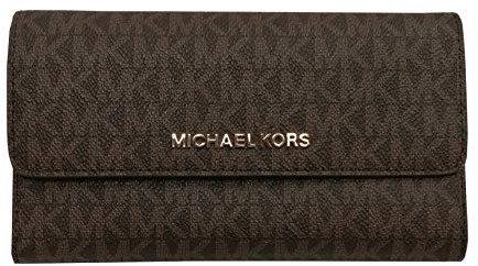 Michael Kors Jet Set Damen Große Trifold Travel Wallet (Brown 2018) Large Brown 2018 L Klassisch Elegant