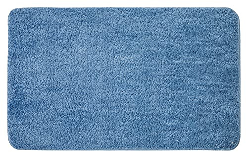 MIULEE Badezimmerteppich Badematte rutschfest Waschbar Blau 50x80 cm | Badteppich Badvorleger Saugfähige Duschvorleger Badematten & Badteppiche für Wohnzimmer Schlafzimmer Badezimmer