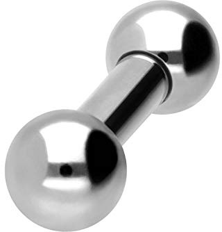 PIERCINGLINE bilanciere in acciaio chirurgico | 2 PALLINE | Piercing Bar Petto Intimo Orecchio Lingua | Scelta del colore e della taglia