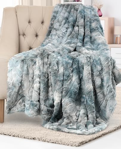 Everlasting Comfort Faux Fur Throw Blanket - Soft, Fluffy, Fuzzy, Plush, Thick Throws