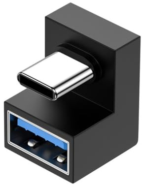 Xiwai 180 Degree Up & Down Angled Type-C USB-C OTG to USB 5.0 Female Extension Adapter for Cell Phone & Tablet