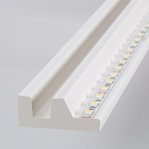 LEDKIA Zierleiste 2m für LED Streifen VANTA 62 Weiß | Indirekte und diffuse Beleuchtung | Einfache Installation | Für Streifen bis zu 18mm