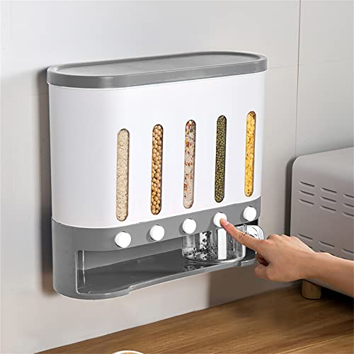 PIOJNYEN Müslidispenser, förvaringsburkar, livsmedelsdispenser, väggmonterad, flingor, förvaring, dispenser, för förvaring av spannmål, mjöl, ungbönor, ris