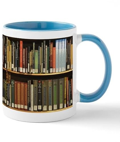 CafePress Library Bookshelf Mugs 11 oz (325 ml) Ceramic Coffee Mug
