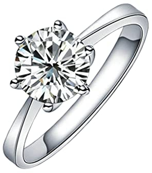 Epinki 750 Weißgold Diamantring, 0.38ct Labor Erstellt Diamant Goldring Herren, Frauen Geschenk, Echtes Gold Kollektion, Silber, Gr.54 (17.2)