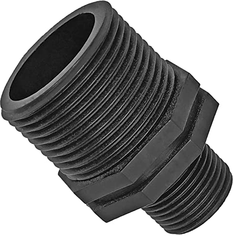 Reduzier Nippel aus Kunststoff PP mit Außengewinde AG x AG 1 1/4 x 1 Zoll reduziert Gewinde Fitting Trinkwasser geeignet Verschraubung Verbindung Reduzierung Stück Adapter