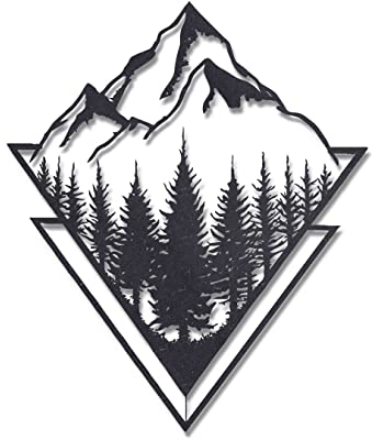 KUINEA® Wanddeko Holz Berge [Anthrazit] – Modernes Wandbild für Wohnzimmer, Büro & Schlafzimmer | Wandbilder Deko Alpen | Geschenkidee Natur Deko Berge aus Holz