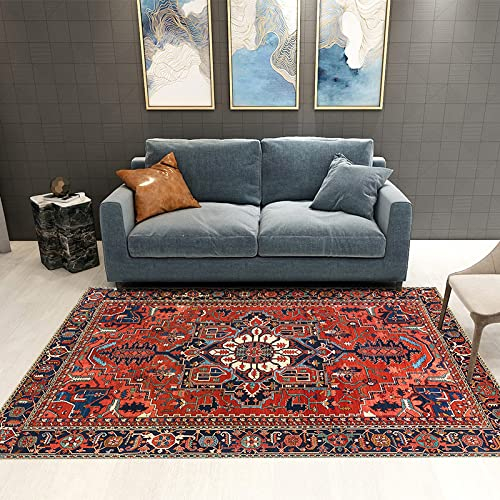 Tappeti Design Teppich Kurzflor Flächen Teppich 160 X 230 cm Roter Retrodruck Soft Touch Large Area Wohnzimmer Teppiche Schlafzimmer Teppich 160 * 230cm