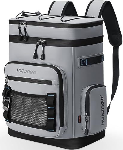 Hulongo Großer wasserdichter isolierter Kühlrucksack für Damen und Herren, auslaufsicherer Kühlrucksack für Camping, Strand, Angeln, Picknick, Reisen, Outdoor, 30 l, 48 Dosen