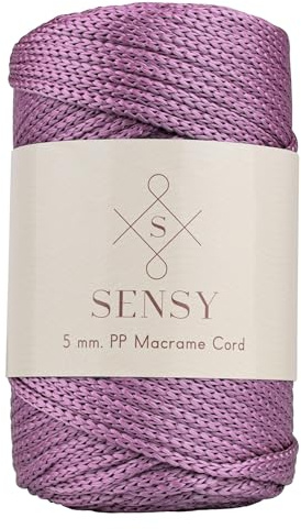 S Sensy - Pflaume 5MM Premium Polypropylen Makramee-Kordel, 400g, 95m