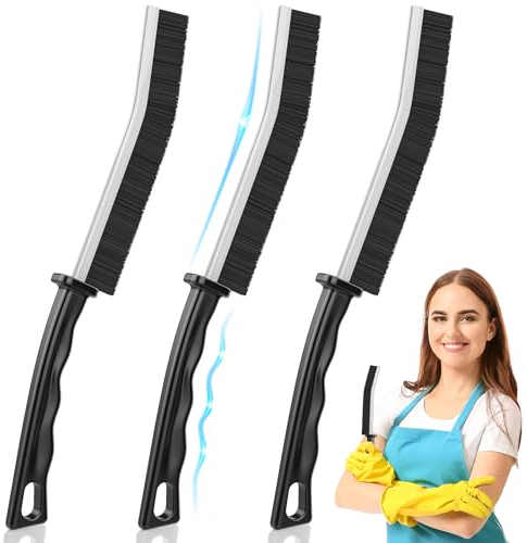 Spazzola per la Pulizia Delle Fessure, Spazzole setole dure, spazzola per pulire doccia, Spazzola Gap, Pulizia profonda per cucine, bagni, porte, finestre, piastrelle(3 pezzi)