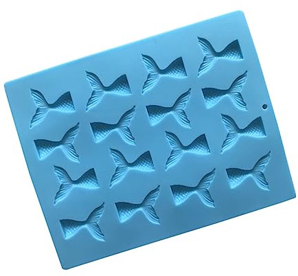HEMOTON Moule en Silicone 2 Pièces Forme et Queue pour Pâtisserie et Fabrication de Savonnette, Bleu, Antiadhésif, pour Décoration de Gâteaux