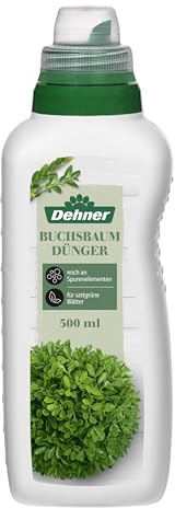 Dehner Buchsbaumdünger, hochwertiger Flüssigdünger, Dünger für Buchsbäume, organischer NPK-Dünger, mit Spurennährstoffen, 500 ml, für ca. 25 l, bunt