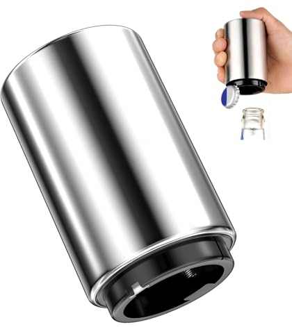 Rseuphiee Automatischer Flaschenöffner, Edelstahl Kapselheber Bieröffner, Bottle Opener mit Magnet, Push up Bierflaschenöffner Zum Öffnen von Kronkorken-Flaschen für Home Pub Outdoor Camping