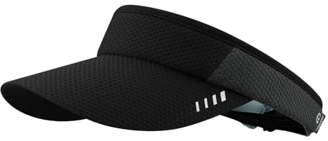 CLAPE UV Schutz Visor Cap Herren Breite Krempe Atmungsaktiv Sport Visor Damen Elastisch Sommer Sonnenschild Verstellbar Leichte Golf Tennis Cap Black DSKD1