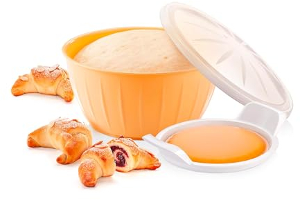 Scodella per Lievitazione con Gel Riscaldante e Coperchio Ermetico - Ciotola Ideale per Impasti di Pane e Pizza, Lavabile in Lavastoviglie, Ø 26cm, 4L