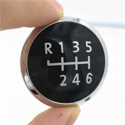 Schaltsack Schaltmanschette Für VW Für Transport T5 T5.1 GP 2003-2011 Auto Styling Zubehör 5/6 Geschwindigkeit Schaltknauf Stick Abdeckung Kappe Emblem Abzeichen Schaltkopf (Farbe : Black 6 Speed)