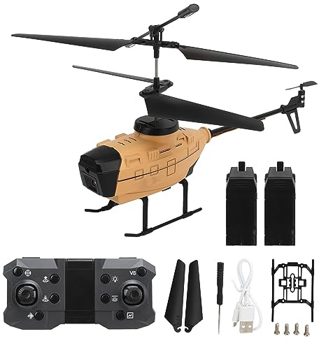 Tnfeeon Helikopter mit Fernbedienung, 4K HD, Dual-Kamera, RC-Hubschrauber, Kunststoffgehäuse, 15 Minuten im Freien (Dual-Lithium-Akkus)