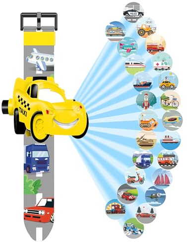 Vspek Reloj de Infantil Digital Reloj de Proyección Infantil Relojes Cartoon de Pulsera con Proyector Auto Digital Relojes Analógicos con 24 Patrones de Proyección para Niños Niña 3 a 12 años