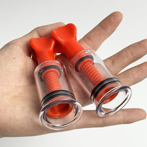 Nipple Sucker Enlarger Various Size Nipple Sucker Pussy Pump Breast Clit Suction Enlarger Vacuum Suction Cupping Sex Toys(Red, 1.22 inch)
